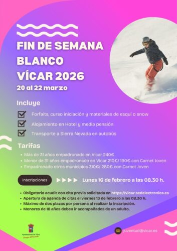 FIN DE SEMANA BLANCO 2026