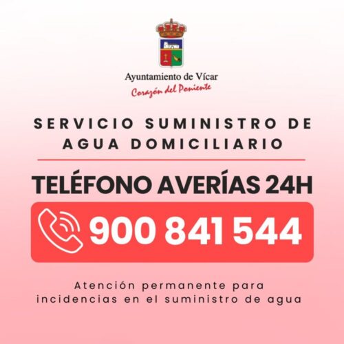 Cartel informativo con el número de atención telefónica 900 841 544.