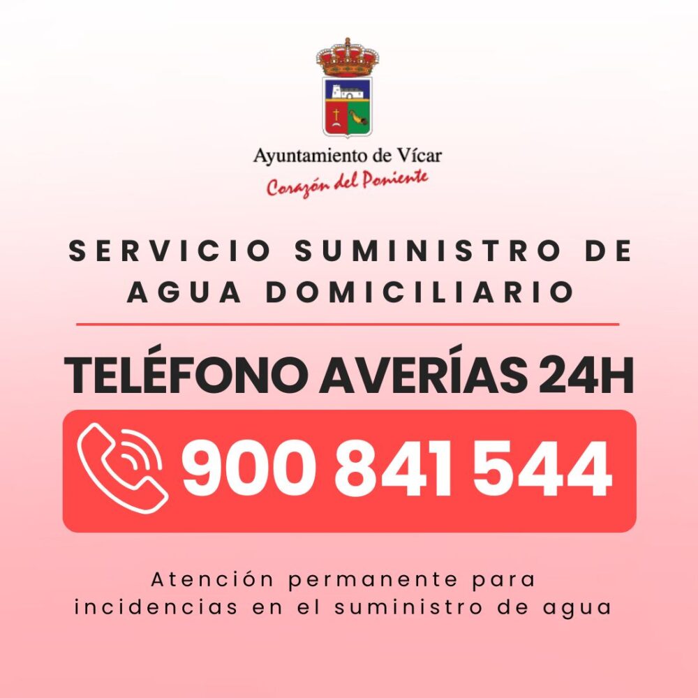 Cartel informativo con el número de atención telefónica 900 841 544.